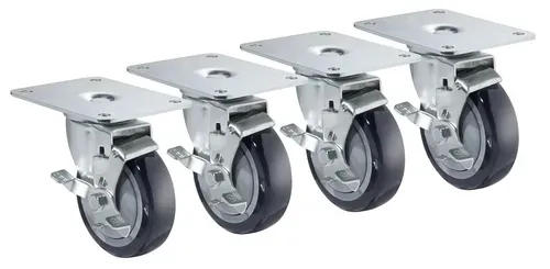 Krowne Metal Krowne Metal 28-171S 4" x 5" Plate caster with 4" wheel (set of 4)