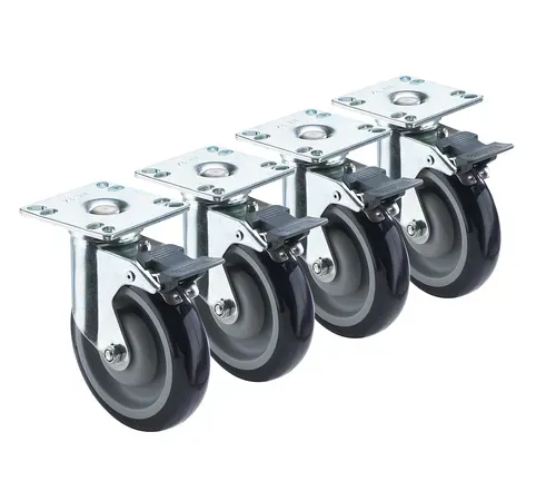 Krowne Metal Krowne Metal 28-260S Krowne Heavy Duty Plate Caster with Front Brake