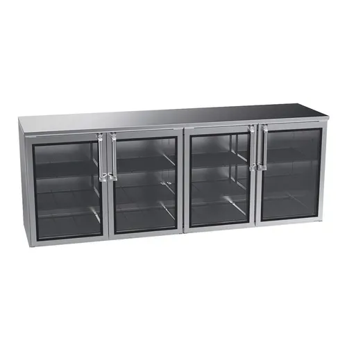 Krowne Metal Krowne Metal BR96 Silver 4 Solid Door Refrigerated Back Bar Storage Cabinet