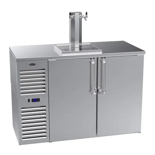 Krowne Metal Krowne Metal DB52 2 Taps 1/2 Barrel Draft Beer Cooler - Stainless Steel, 2 Kegs Capacity, 115 Volts