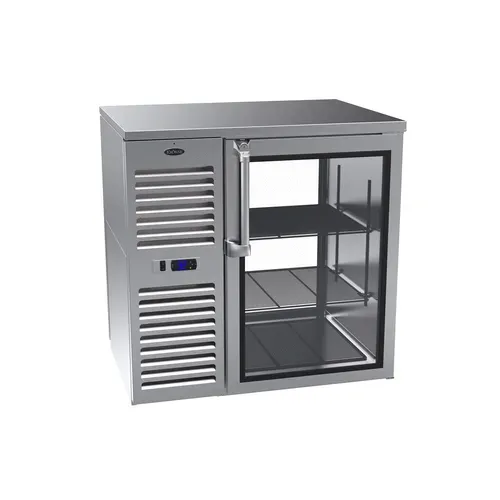 Krowne Metal Krowne Metal KPT36L Pass-Thru Refrigerated Back Bar Cabinet  two-section
