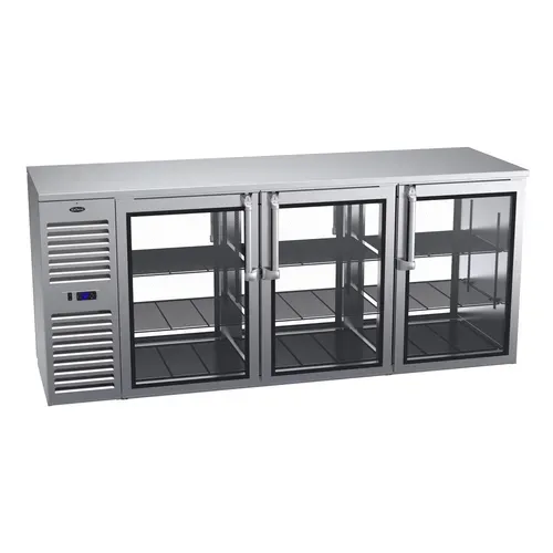 Krowne Metal Krowne Metal KPT84L Silver 6 Solid Door Refrigerated Back Bar Storage Cabinet