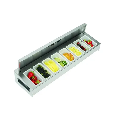 Krowne Metal Krowne Metal KR-519 Royal Series Garnish Station with Sliding Cover