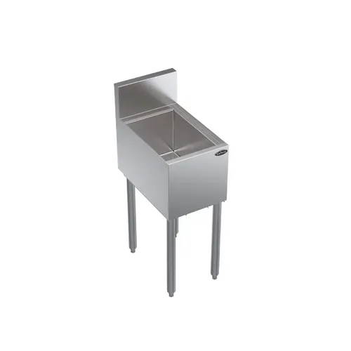 Krowne Metal Krowne Metal KR19-12 Royal Series Underbar Bottle Storage/Ice Bin, Stainless Steel with 25 lbs. Ice Capacity 6-Bottle Storage Underbar Ice Bin Cover, full, for 12"W ice bin, stainless steel (for KR19 Units) - 12.00"W x 19.00"D