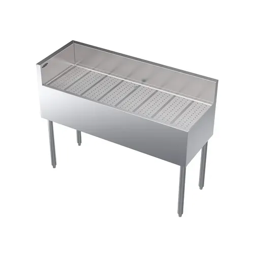 Krowne Metal Krowne Metal KR19-C48L Underbar Drainboard, Freestanding with 6-1/2"H Backsplash - 48"W x 19"D