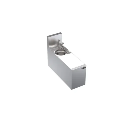Krowne Metal Krowne Metal KR24-MC8 Underbar Sink Unit, 1 Compartment, Stainless and Galvanized Steel, with 6-1/2"H Backsplash and without Drainboard / Faucet Included - 8"W x 24"D