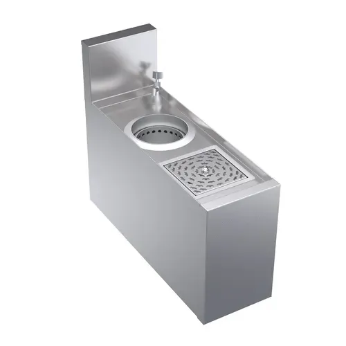 Krowne Metal Krowne Metal KR24-MD8 Underbar Sink Unit, 1 Compartment, Stainless and Galvanized Steel, with 6-1/2"H Backsplash and without Drainboard / Faucet Included - 8"W x 24"D