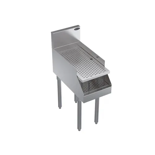 Krowne Metal Krowne Metal KR24-RG12 Underbar Drainboard, Freestanding with 6-1/2"H Backsplash - 12"W x 24"D