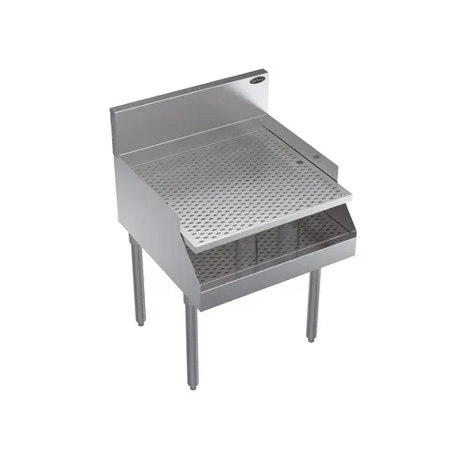 Krowne Metal Krowne Metal KR24-RG24 Underbar Drainboard, Freestanding with 6-1/2"H Backsplash - 24"W x 24"D