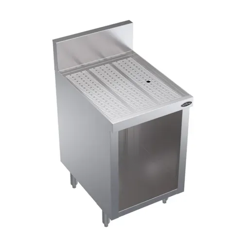 Krowne Metal Krowne Metal KR24-S18 Underbar Drainboard, Freestanding with 6-1/2"H Backsplash Open Front Base - 18"W x 24"D