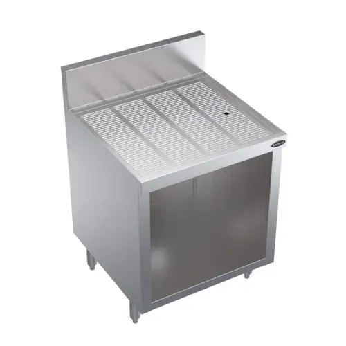 Krowne Metal Krowne Metal KR24-S24 Underbar Drainboard, Freestanding with 6-1/2"H Backsplash Open Front Base - 24"W x 24"D