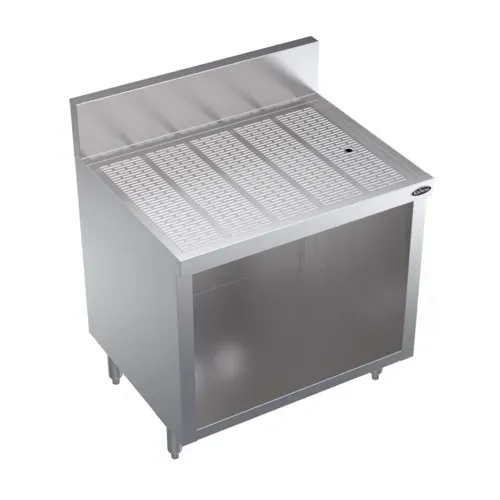 Krowne Metal Krowne Metal KR24-S30 Underbar Drainboard, Freestanding with 6-1/2"H Backsplash Open Front Base - 30"W x 24"D