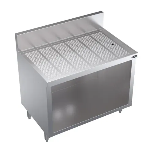 Krowne Metal Krowne Metal KR24-S36 Underbar Drainboard, Freestanding with 6-1/2"H Backsplash Open Front Base - 36"W x 24"D