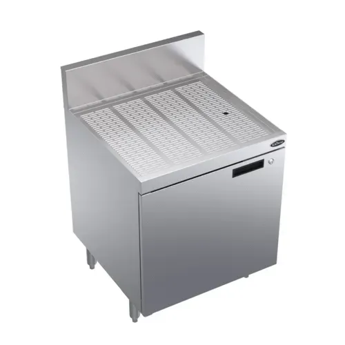 Krowne Metal Krowne Metal KR24-SD24 Underbar Drainboard, Freestanding with 6-1/2"H Backsplash Cabinet Base with Hinged Door - 24"W x 24"D