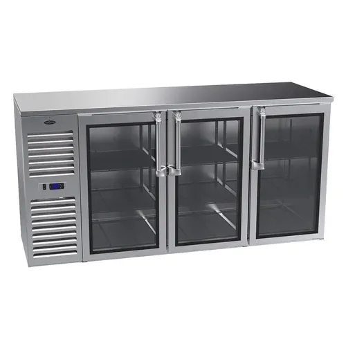 Krowne Metal Krowne Metal NS72 Silver 3 Door Refrigerated Back Bar Storage Cabinet