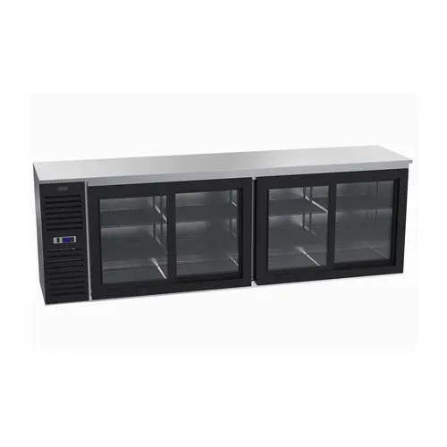 Krowne Metal Krowne Metal SD108 Black 4 Glass Door Refrigerated Back Bar Storage Cabinet