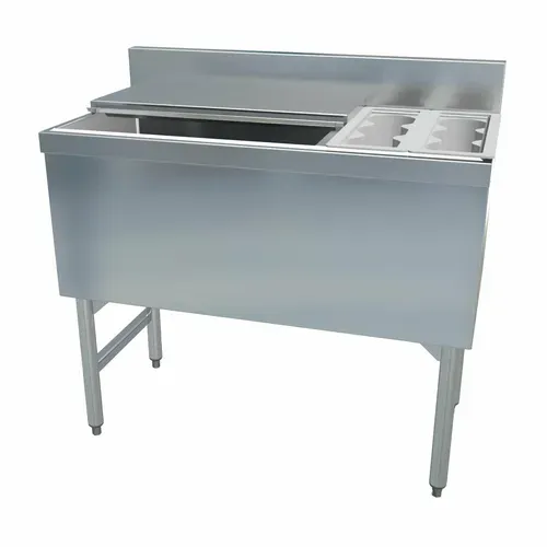 LaCrosse Cooler SD42-30CTL+10 Sinkronization 19 Cocktail Unit, Stainless and Painted Galvanized Steel, 42"W x 19"D with 6-Bottle Storage and 120 lbs. Ice Capacity