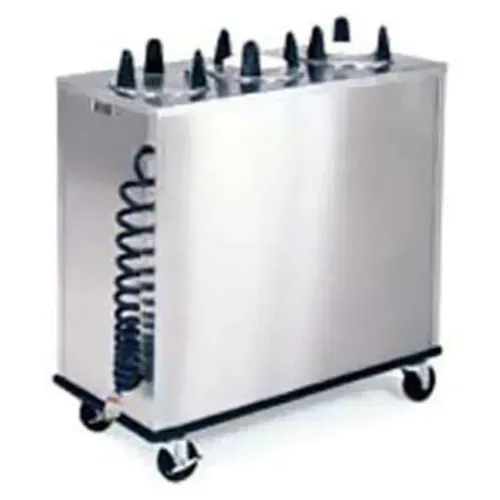 Lakeside Manufacturing 6212 Stainless Steel Enclosed Base 2 Stack Heated Mobile Plate Dish Dispenser for 11-1/4" to 12-1/4" Dishes