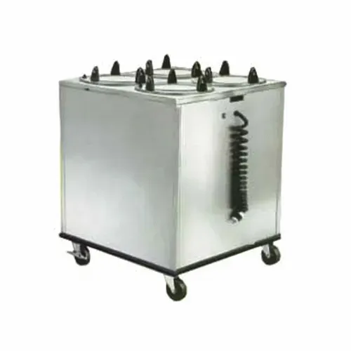 Lakeside Manufacturing 6410 Stainless Steel Enclosed Base 4 Stack Heated Mobile Plate Dish Dispenser for 9-1/4" to 10-1/8" Dishes