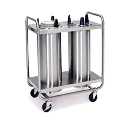 Lakeside Manufacturing 7300 Stainless Steel Open Tubular Frame 3 Stack Unheated Mobile Plate Dish Dispenser for Dishes up to 5"