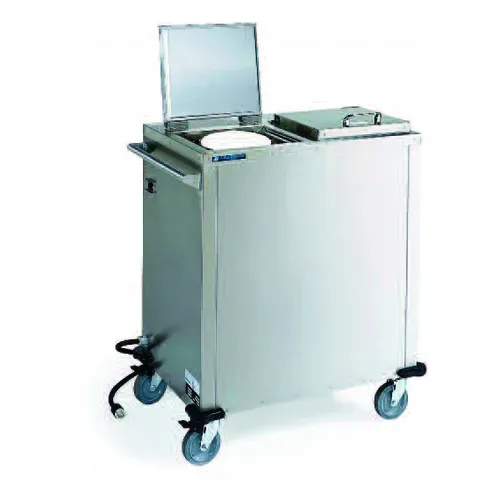 Lakeside Manufacturing 7511 Stainless Steel Enclosed Base 2 Stack Heated Mobile Plate Dish Dispenser for 7" to 10-1/4" Dishes