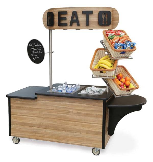 Mobile Breakfast Cart by Hubert® - Stainless Steel with Ice Bin