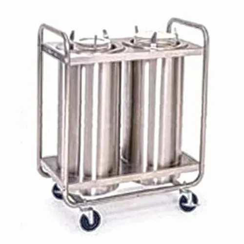 Lakeside Manufacturing 772 Adjust-a-Fit® Stainless Steel Open Tubular Frame 2 Stack Unheated Mobile Plate Dish Dispenser for 4-1/4" to 7-1/2" Dishes