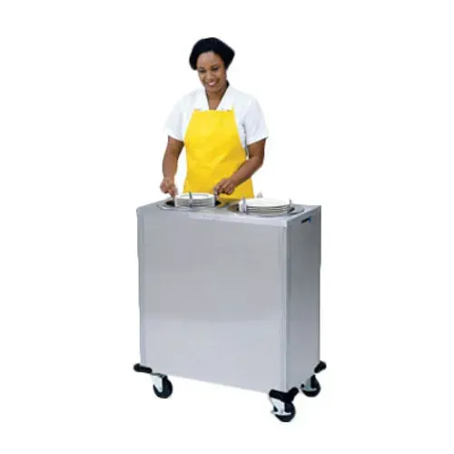 Lakeside Manufacturing 905 Adjust-a-Fit® Stainless Steel Enclosed Base 2 Stack Unheated Mobile Plate Dish Dispenser for 2-3/4" to 6" Dishes