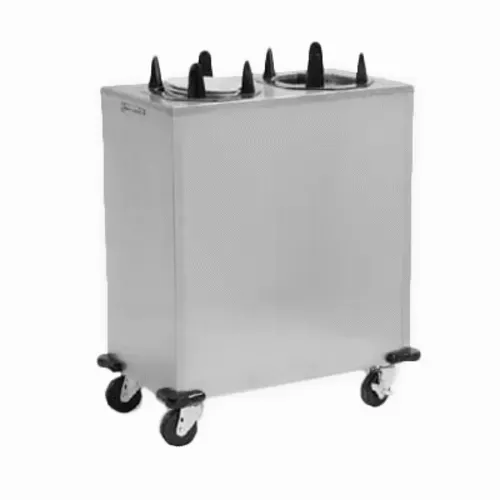Lakeside Manufacturing V5212 Stainless Steel 2 Stack Unheated Mobile Plate Dish Dispenser for 8-3/4" x 11-3/4" to 9-1/4" x 12-1/2" Dishes