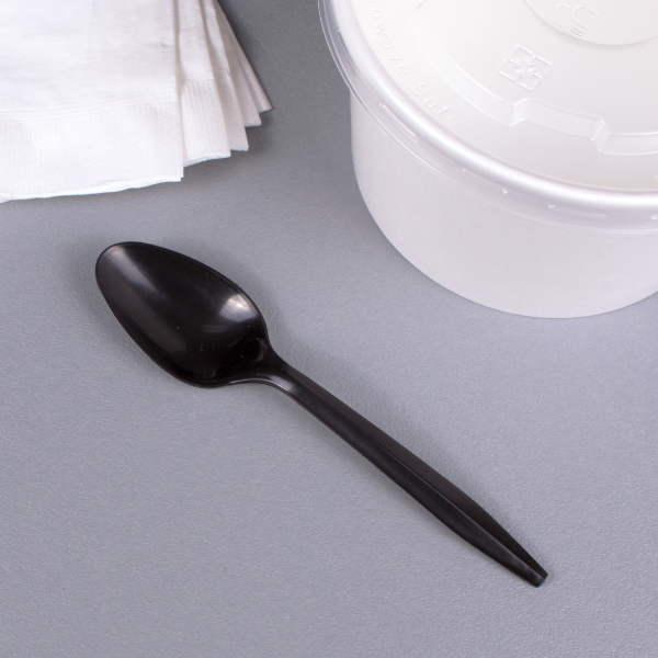 Karat U2003B Karat PP Plastic Medium Weight Tea Spoons Bulk Box, Black - 1,000 pcs