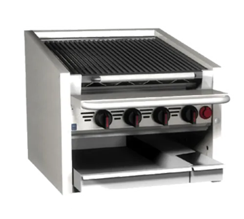 Magikitch'n CM-SMB-660 60.00" Gas Countertop Standard Duty Lava Rocks Charbroiler with Manual Control - 195,000 BTU