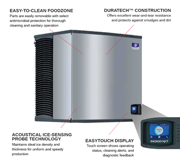 Manitowoc Manitowoc IYF0900W 30.00" Half-Dice Ice Maker, Cube-Style - 700-900 lb/24 Hr Ice Production, Water-Cooled, (-261) 208-230v/60/1-ph, 11.2 amps, standard