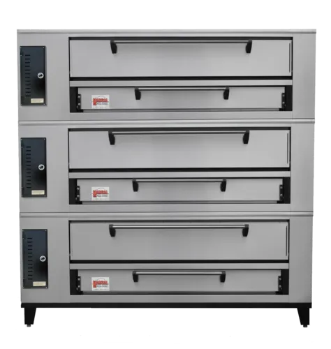 Marsal Pizza Ovens Marsal & Sons SD-866 TRIPLE SD Slice Series Gas Pizza Bake Oven Triple Deck, 120 Volts - 390,000 BTU