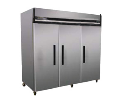 Maxx Cold MXCF-72FD 81.00'' 72.0 cu. ft. Top Mounted 3 Section Solid Door Stainless Steel and Aluminum Reach-In Freezer Maxx Cold MXCF-72FD 81.00'' 72.0 cu. ft. Top Mounted 3 Section Solid Door Stainless Steel and Aluminum Reach-In Freezer