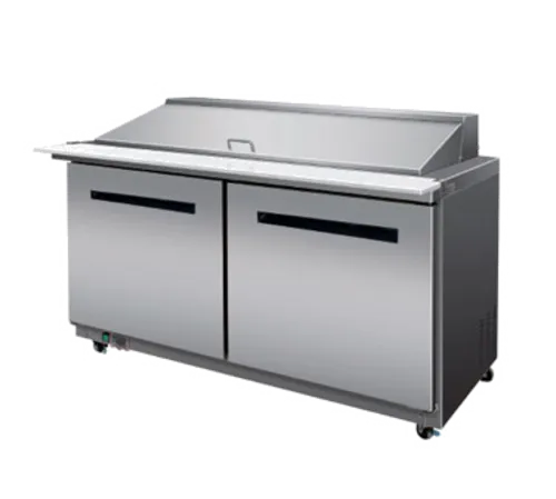 Maxx Cold MXCR60MHC 61.20'' 2 Door Mega Top Refrigerated Sandwich / Salad Prep Table