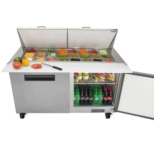 Maxx Cold MXCR60MHC 61.20'' 2 Door Mega Top Refrigerated Sandwich / Salad Prep Table