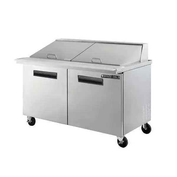 Maxx Cold MXCR60MHC 61.20'' 2 Door Mega Top Refrigerated Sandwich / Salad Prep Table