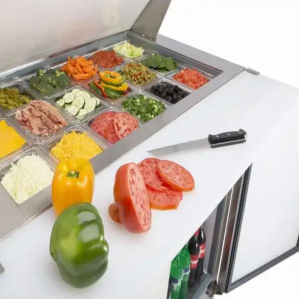 Maxx Cold MXCR72MHC 71.70'' 3 Door Mega Top Refrigerated Sandwich / Salad Prep Table
