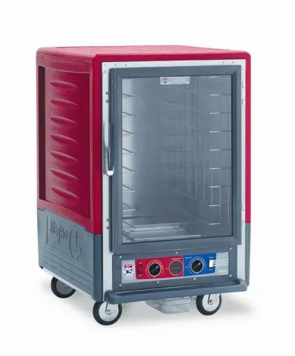 Metro C535-CFC-4A C5™ 3 Series with Red Insulation Armour™ Half Height Clear Door Insulated Mobile Proofing and Holding Cabinet, 120 Volts