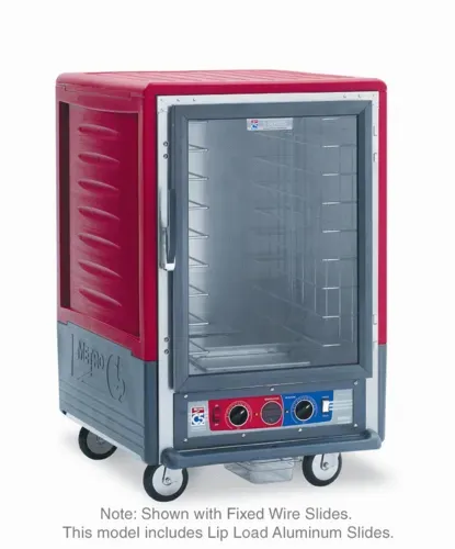 Metro C535-CFC-L C5™ 3 Series with Red Insulation Armour™ Half Height Clear Door Insulated Mobile Proofing and Holding Cabinet, 120 Volts