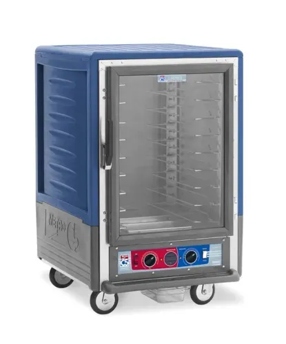 Metro C535-CFC-U-BUA C5™ 3 Series with Blue Insulation Armour™ Half Height Clear Door Insulated Mobile Proofing and Holding Cabinet, 120 Volts
