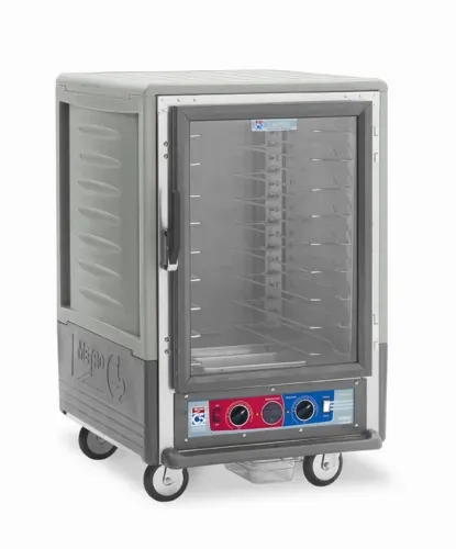 Metro C535-CFC-U-GY C5™ 3 Series with Grey Insulation Armour™ Half Height Clear Door Insulated Mobile Proofing and Holding Cabinet, 120 Volts