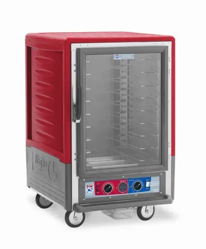 Metro C535-CFC-UA C5™ 3 Series with Red Insulation Armour™ Half Height Clear Door Insulated Mobile Proofing and Holding Cabinet, 120 Volts