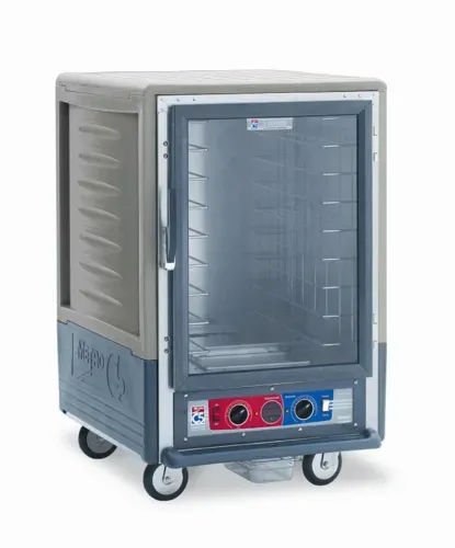 Metro C535-CLFC-4-GY C5™ 3 Series with Grey Insulation Armour™ Half Height Clear Door Insulated Mobile Proofing and Holding Cabinet, 120 Volts