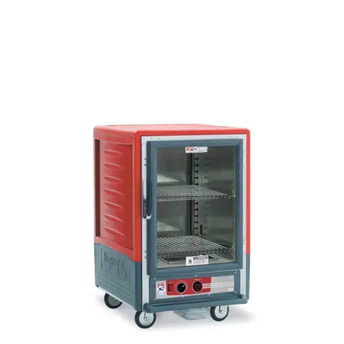 Metro Metro C535-HLFC-S C5™ 3 Series with Red Insulation Armour™ Half Height Clear Door Mobile Heated Holding Cabinet, 120 Volts