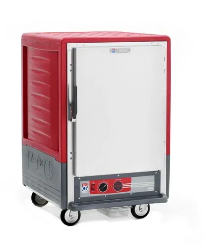 Metro C535-HLFS-LA C5™ 3 Series with Red Insulation Armour™ Half Height Solid Door Mobile Heated Holding Cabinet, 120 Volts