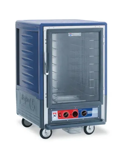 Metro C535-MFC-4-BUA C5™ 3 Series with Blue Insulation Armour™ Half Height Clear Door Insulated Mobile Proofing and Holding Cabinet, 120 Volts