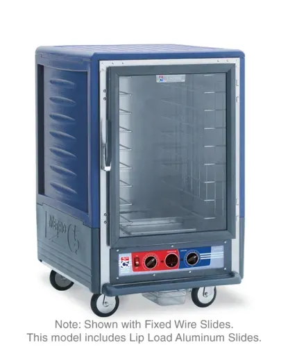 Metro C535-MFC-L-BUA C5™ 3 Series with Blue Insulation Armour™ Half Height Clear Door Insulated Mobile Proofing and Holding Cabinet, 120 Volts