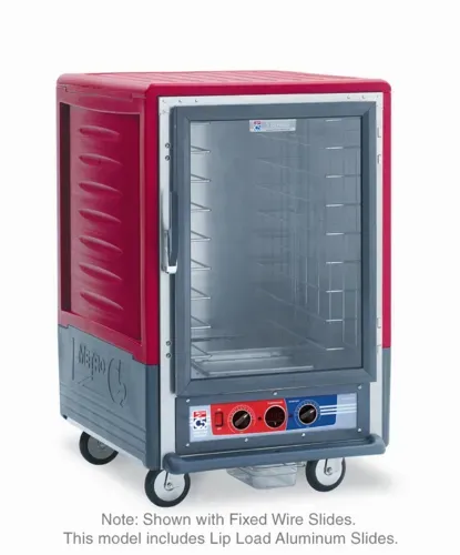 Metro C535-MFC-L C5™ 3 Series with Red Insulation Armour™ Half Height Clear Door Insulated Mobile Proofing and Holding Cabinet, 120 Volts