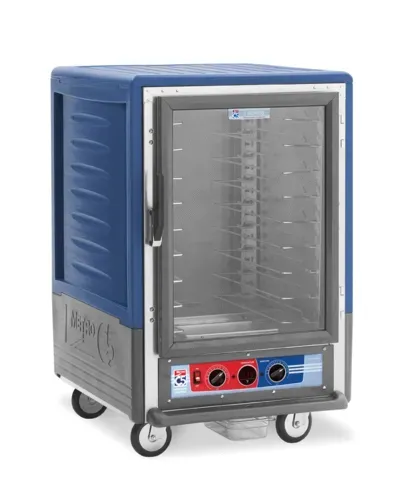 Metro C535-MFC-U-BUA C5™ 3 Series with Blue Insulation Armour™ Half Height Clear Door Insulated Mobile Proofing and Holding Cabinet, 120 Volts